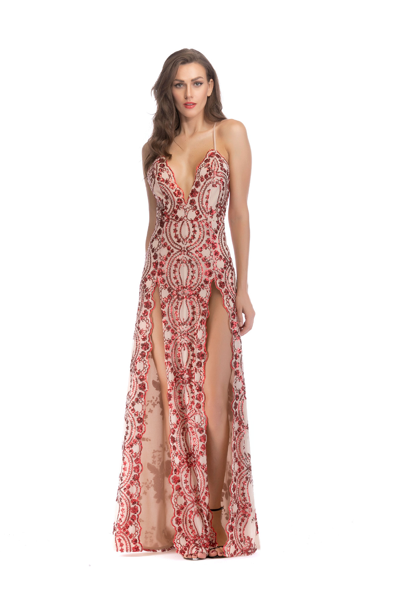 Sequin Halter-Neck Maxi Dress, picture 3 of 6