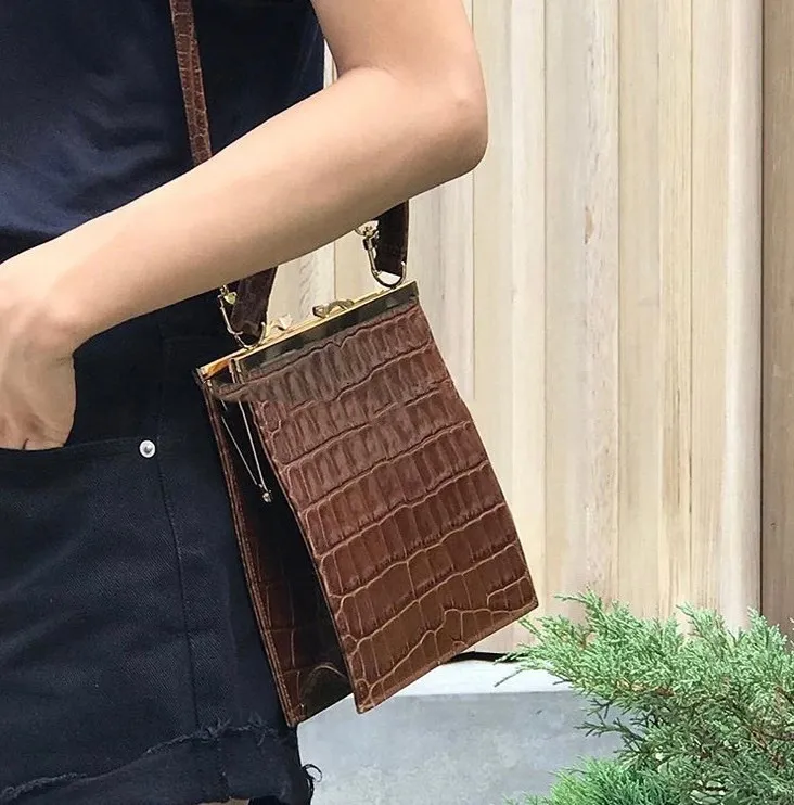 Crossbody Port Style Retro Clip - Coffee