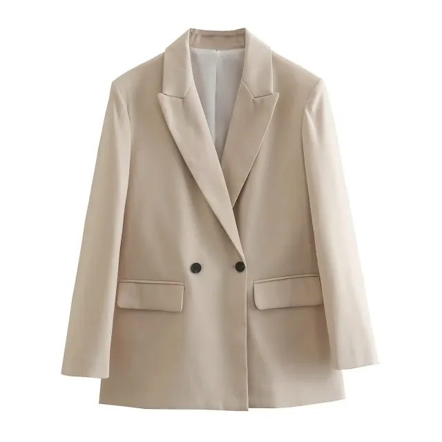 Women's Street Fashion Temperament Two Button Blazer Beige - Shop at LoveMi