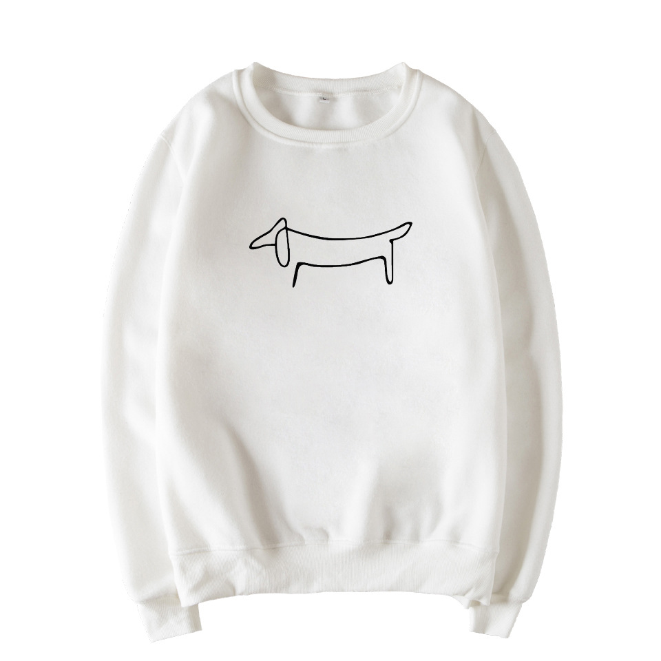 Title 9, Dachshund pattern round neck plus velvet sweats...