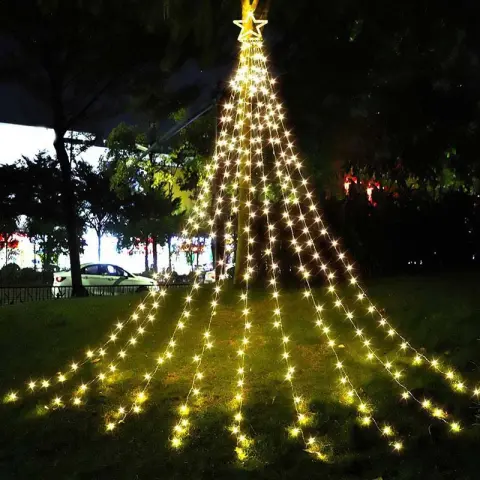 LED Five-pointed Star Waterfall Light to Decorate the Courtyard