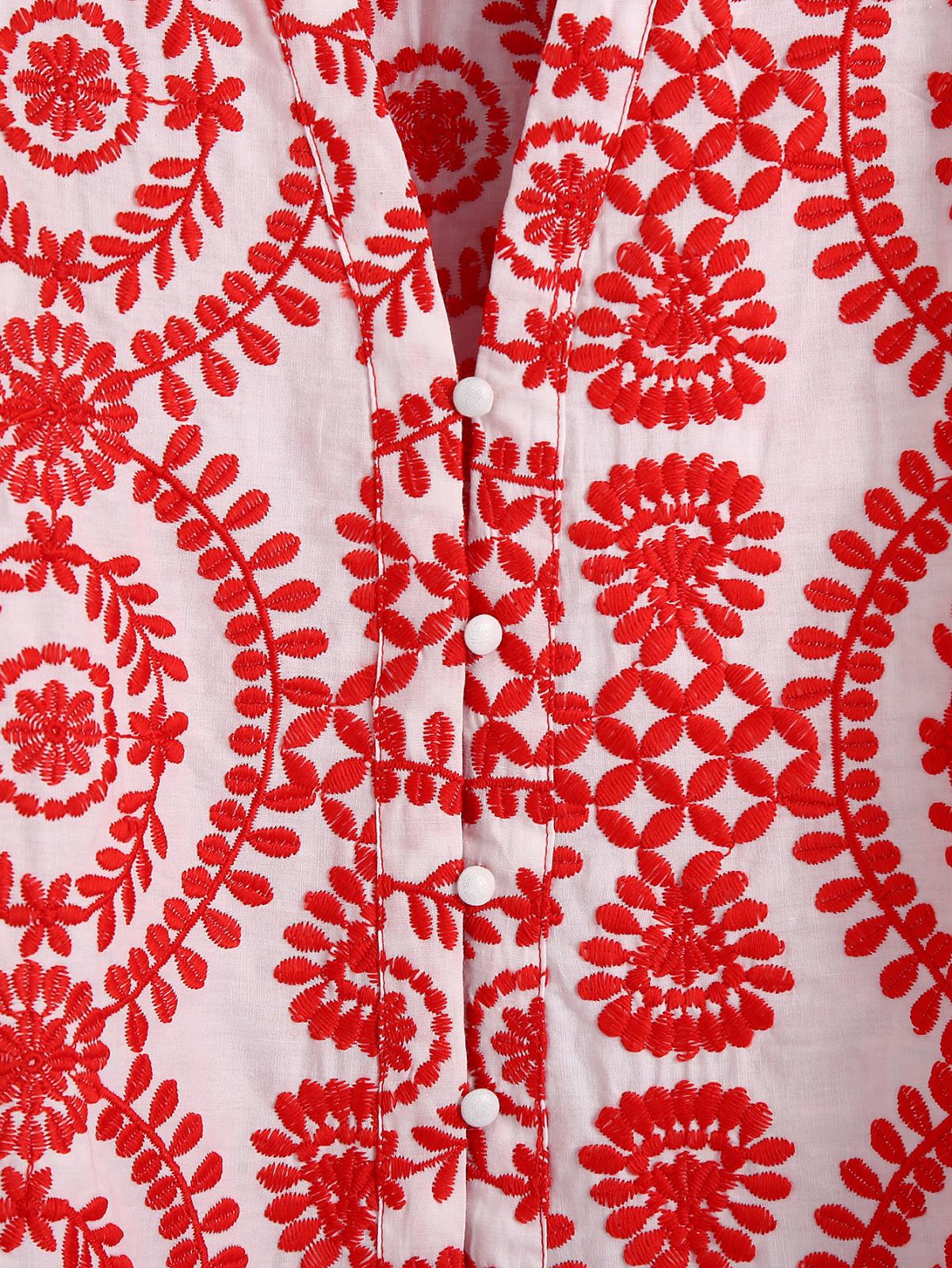 Summer European And American Style Women's Long-sleeved Embroidered Shirt