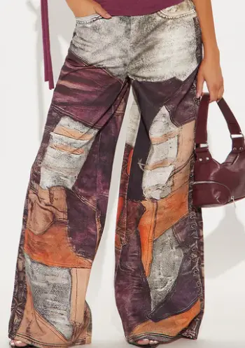 Mixed Emotions Wide Leg Pant - Multi Color