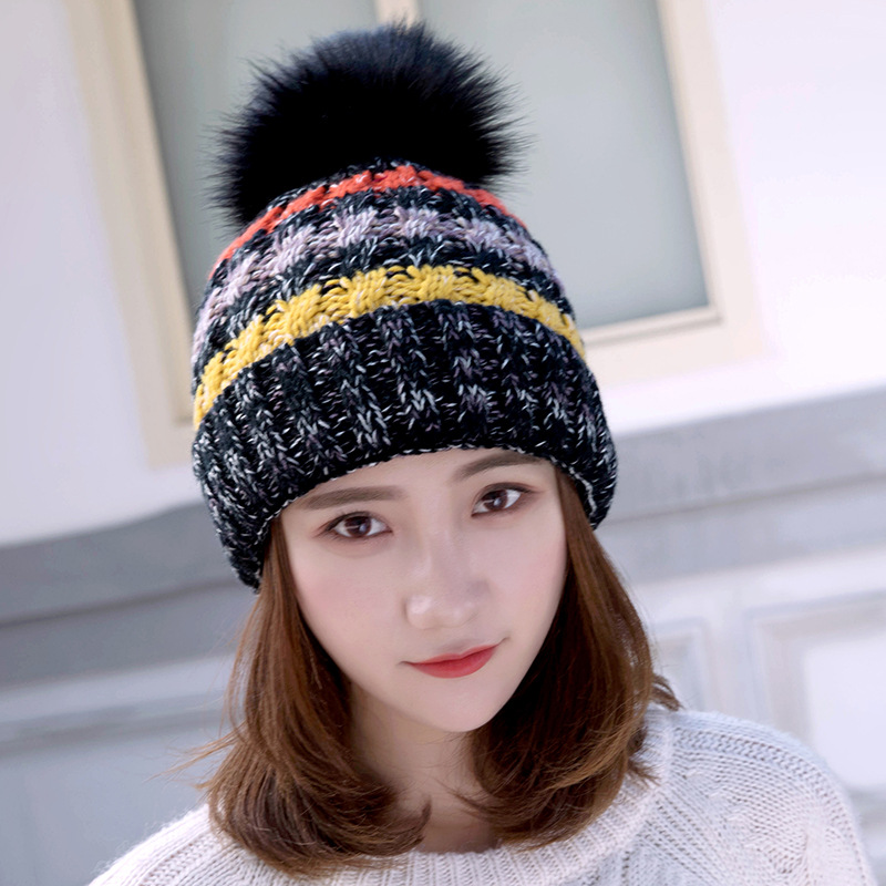 Title 5, Wool ball warm knitted hat