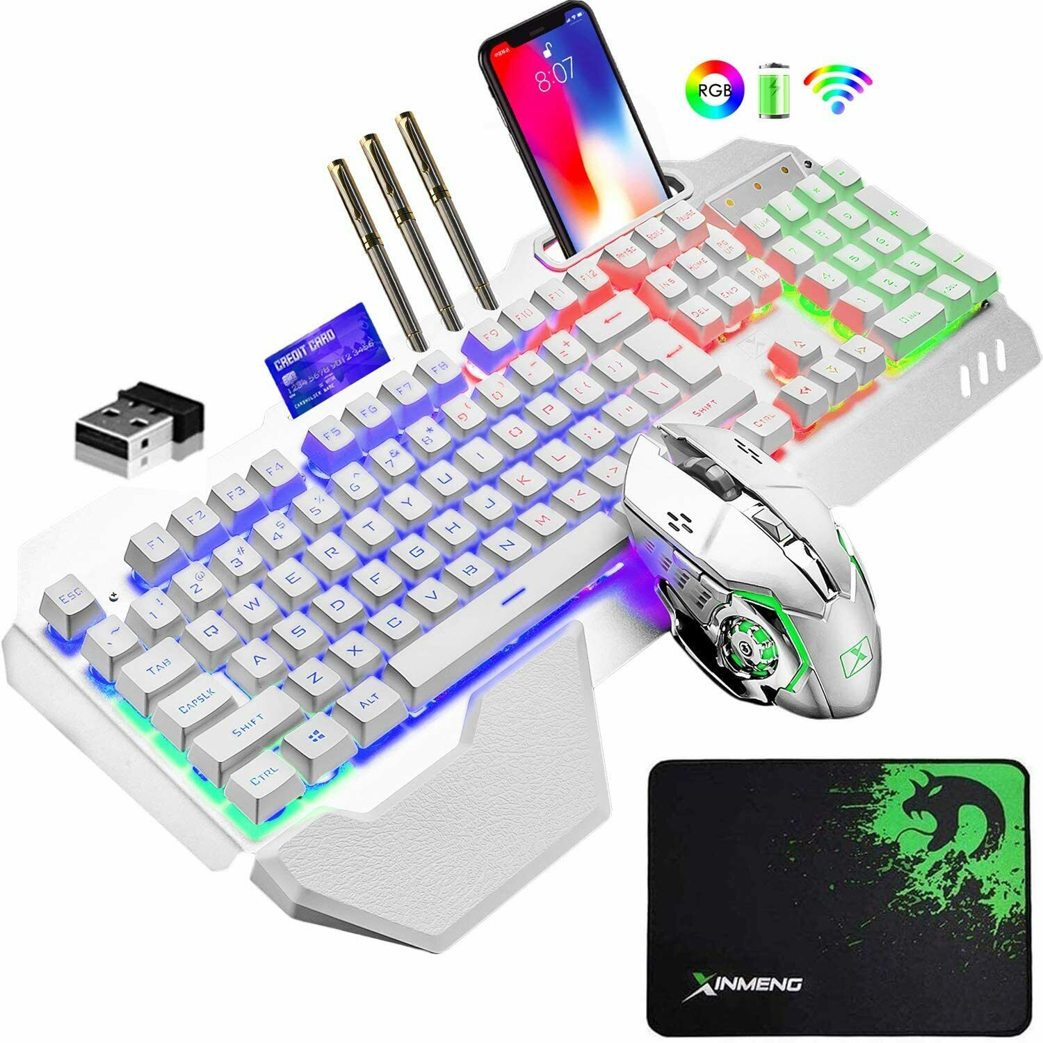 3-in-1 Wireless RGB Gaming Keyboard & Mouse Set