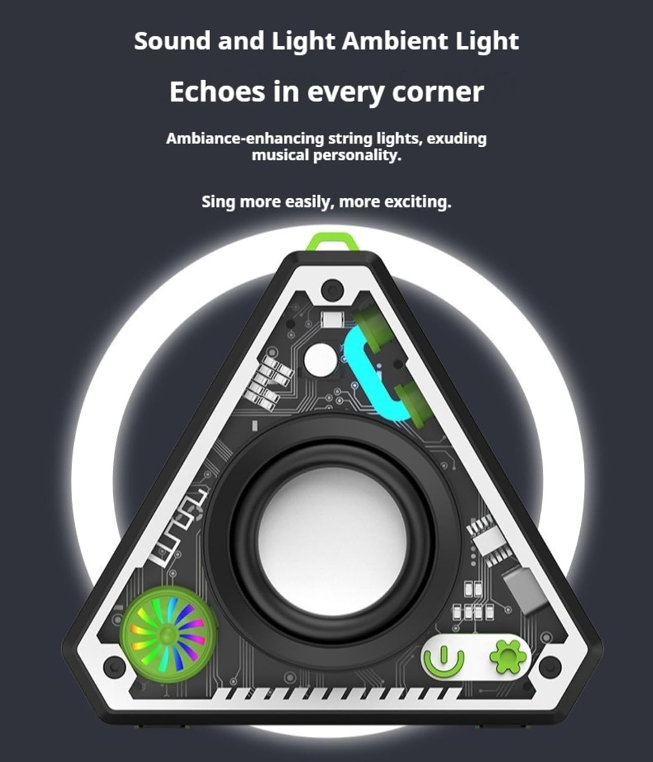 Portable Speakers - Transparent Colorful LED Bluetooth 5.3 Speaker, V2 Triangle — image 3