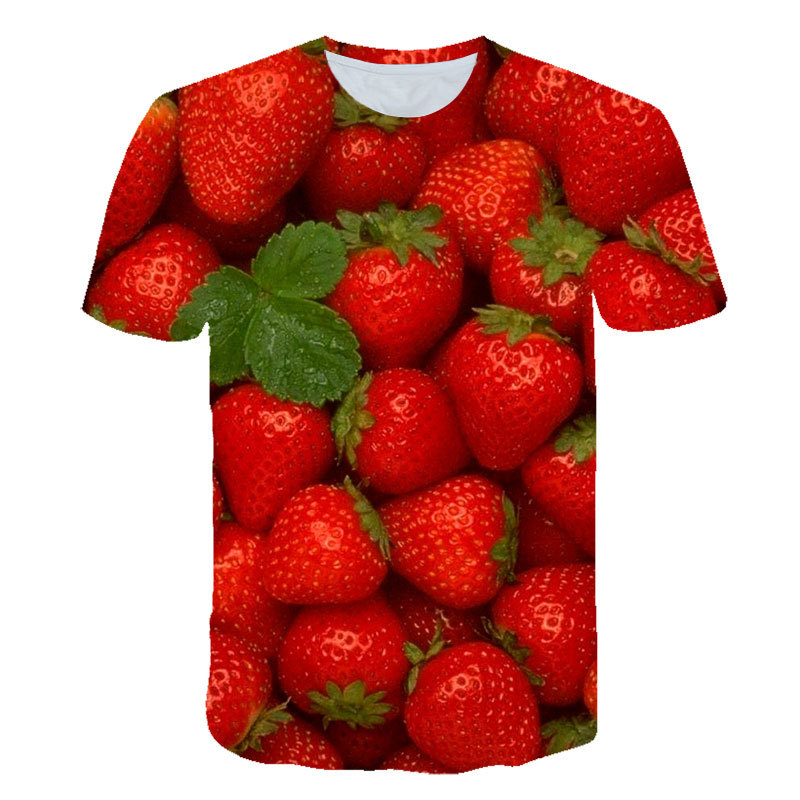 Title 2, 3D-gedrucktes T-Shirt mit Obstsorten-Medley-Mus...