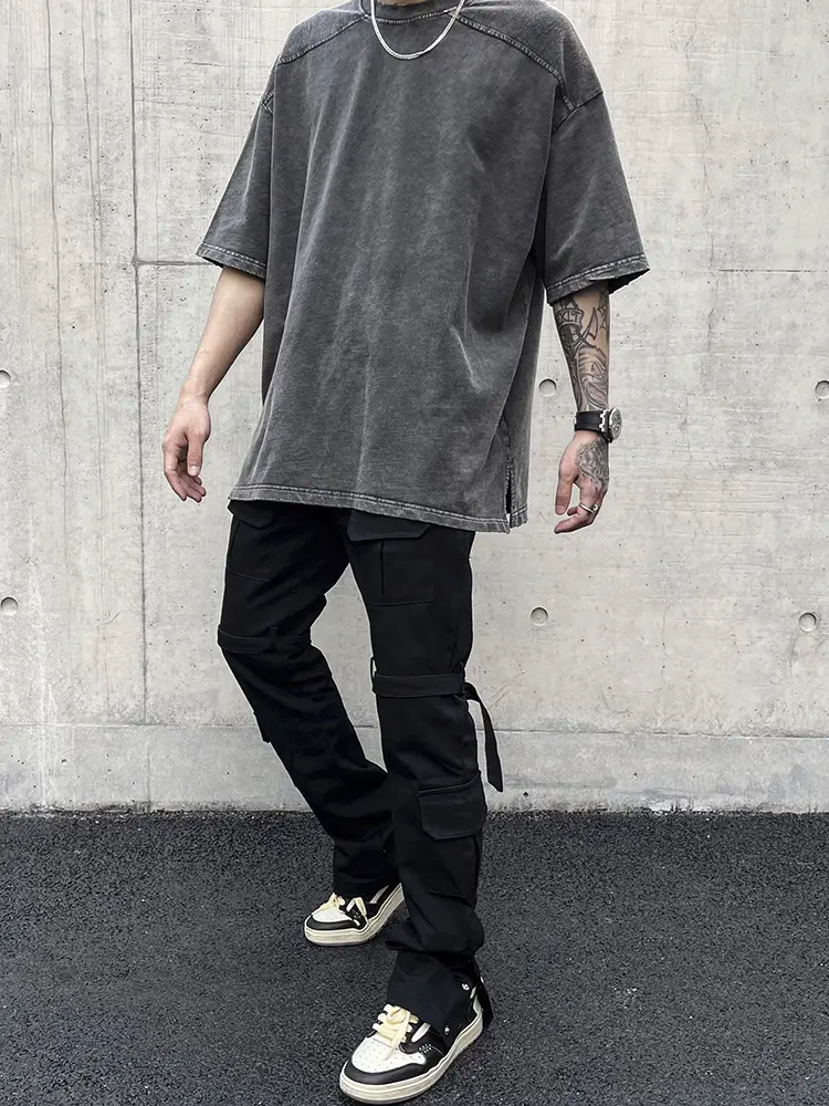 Men's Multi-pocket Buttoned Cargo Trousers