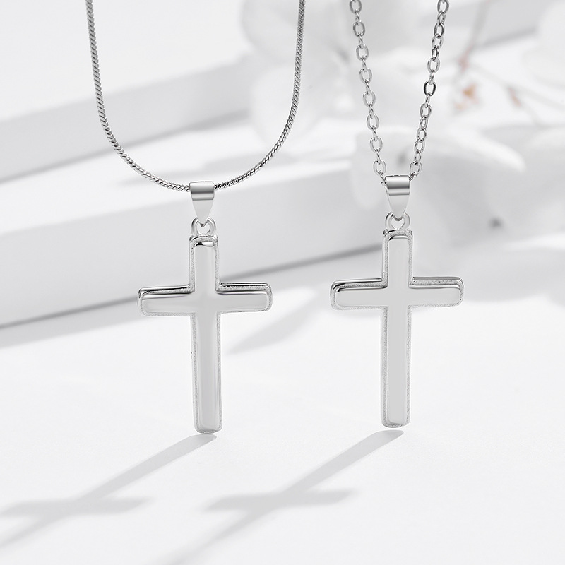 S925 Sterling Silver Necklace Cross Pendant