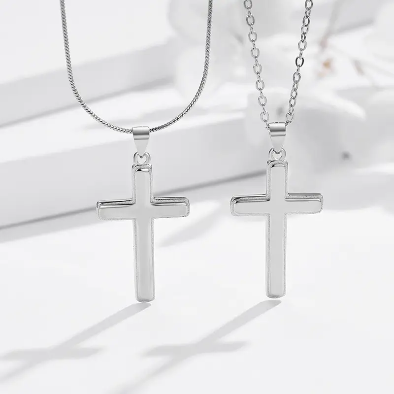 S925 Sterling Silver Necklace Cross Pendant