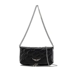 Crossbody Women Embroidered Chain Armpit Shoulder Bag - Black - View 1