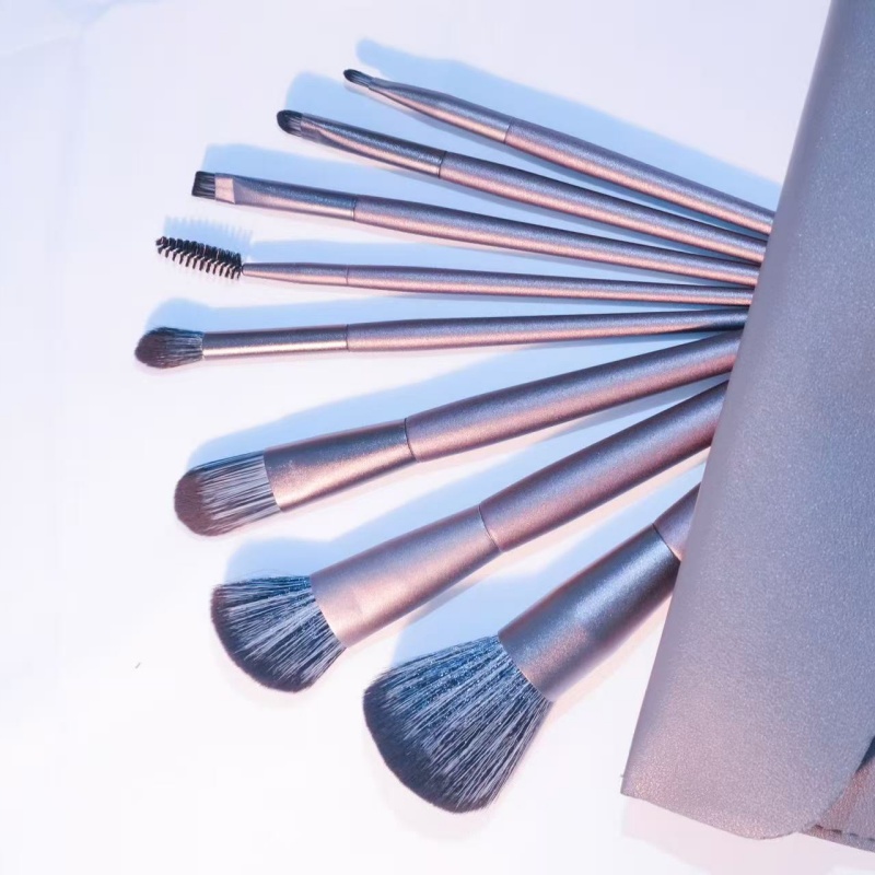 Makeup Brushes Set With Bag 8 Pcs Contour Blush Blending Eyeshadow Concealer Brow Brushes Ideal For Travel And Gifts Travel Friendly Perfect Gift