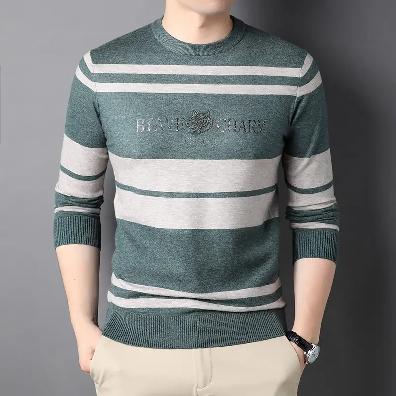 Middle-aged Round Neck Sweater Knitted Thin Bottoming Shirt Autumn Coat