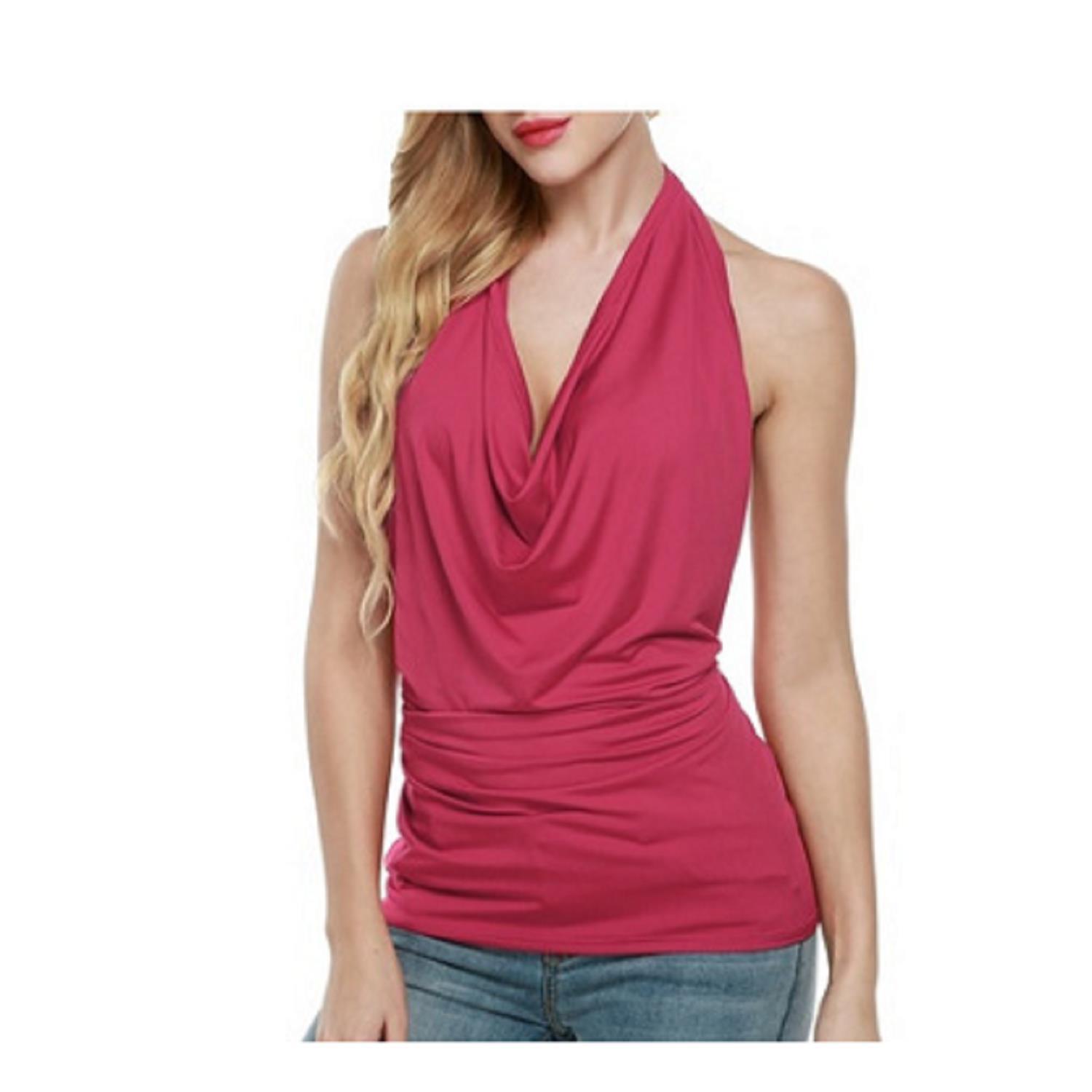 Title 3, Slim Halter Sleeveless Deep V Swing Neck Halter...