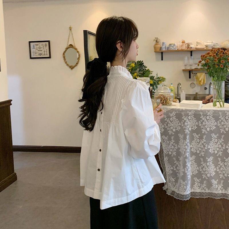 Title 5, Korean Style White Loose All-match Long-sleeved...