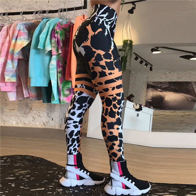 Title 6, Ladies Fashion Stitching Printed Hip Leggings