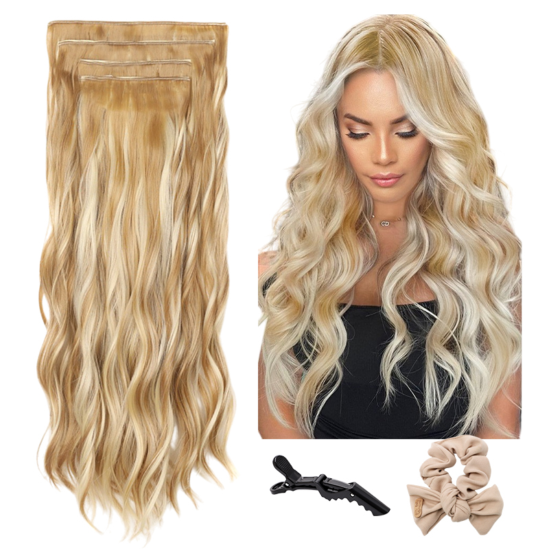 Holdbalance Clip In Hair Extensions Long Straight Wavy Synthetic Hairpiece,Natural & Soft Hair &Blends Well Hair Extension, Daily Use, Party Use Be... 27H613 - Shop at LoveMi