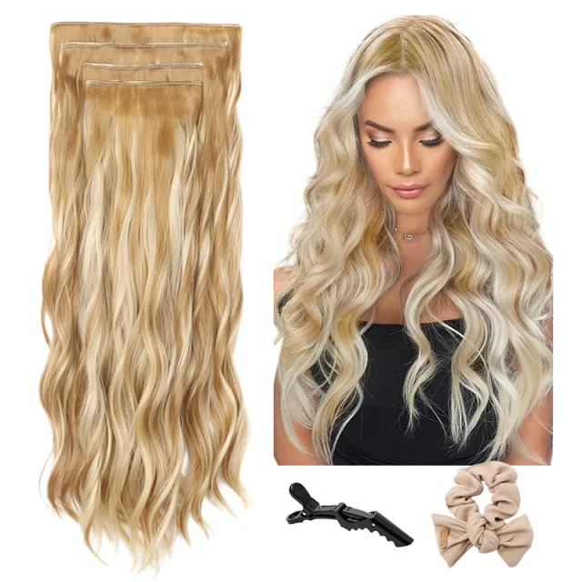 Holdbalance Clip In Hair Extensions Long Straight Wavy Synthetic Hairpiece,Natural & Soft Hair &Blends Well Hair Extension, Daily Use, Party Use Be... 27H613 - Shop at LoveMi
