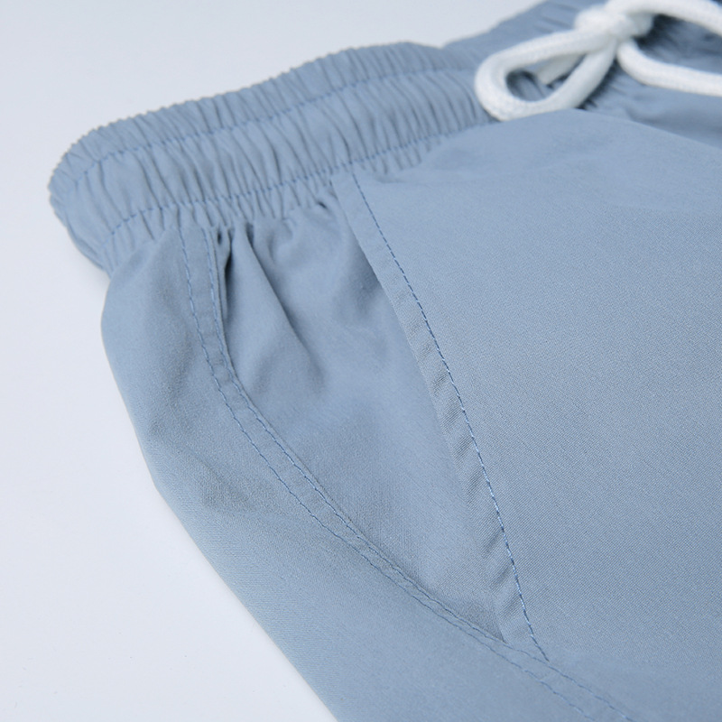 Title 10, Grey Blue Pleated Drawstring Casual Pants For W...