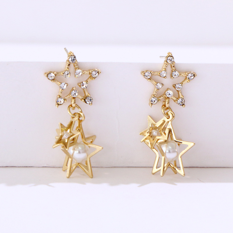 Spring And Summer New Women's Five-pointed Star Earrings
