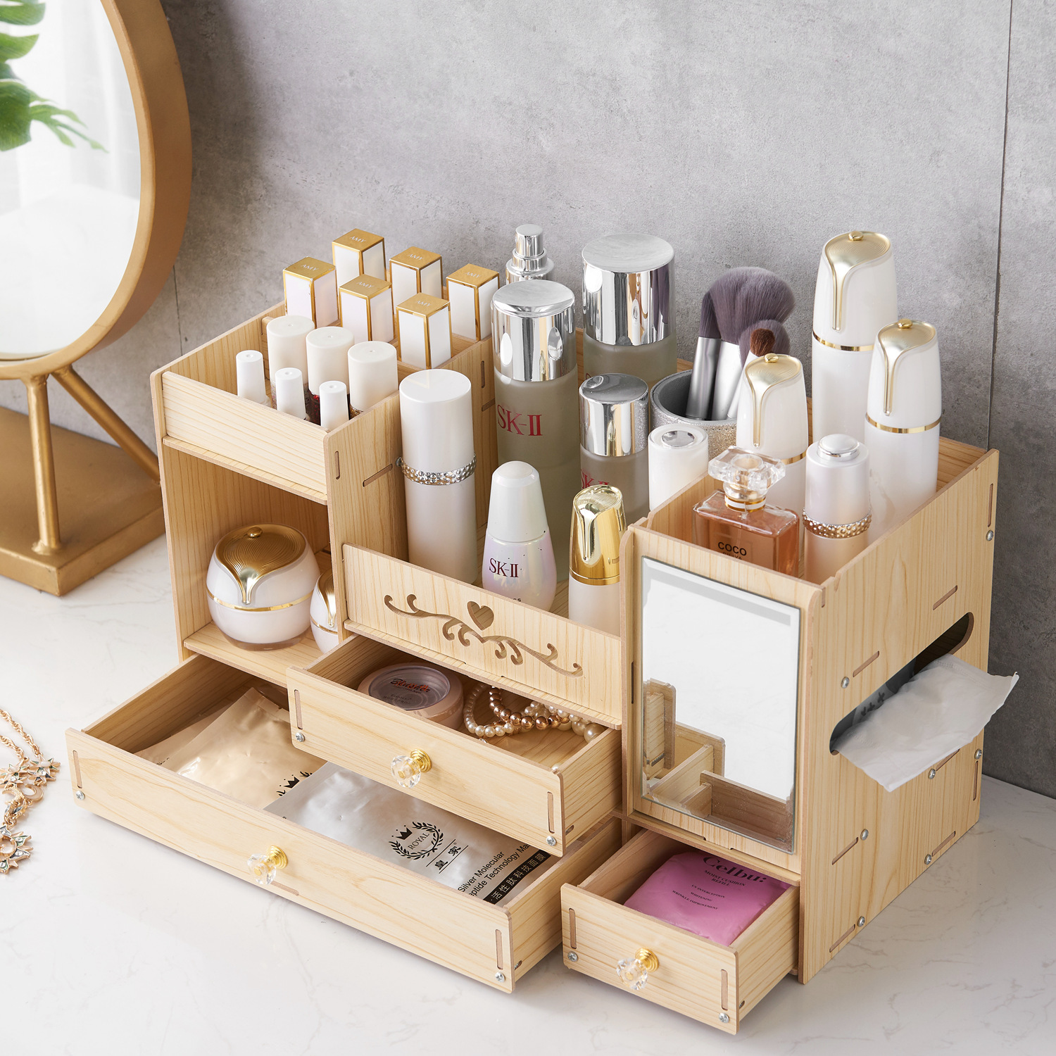 Skin Care Desktop Dresser Lipstick Brush Rack