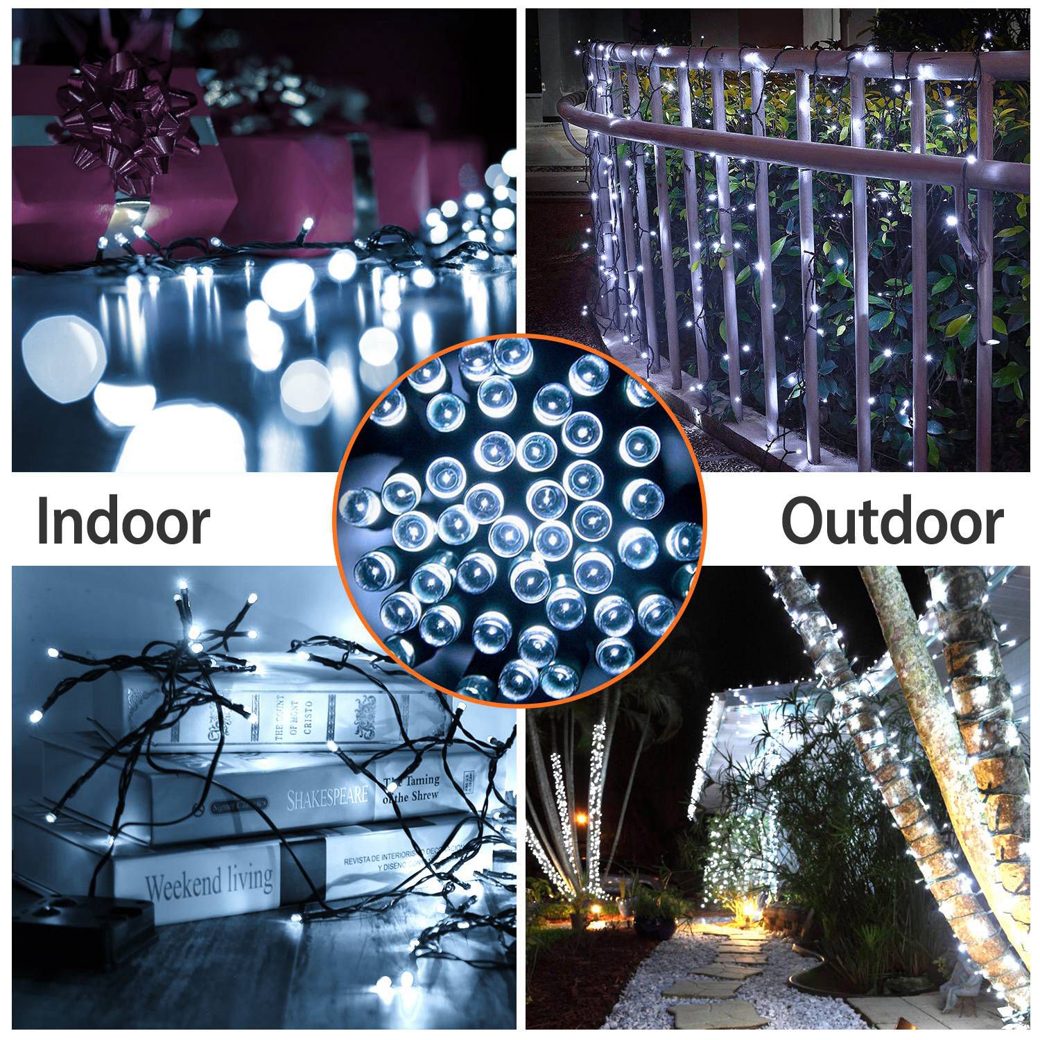 1Pc Solar String Lights LED Solar Power Fairy String Light 12M 8 Lighting Mode Cool Light Waterproof Starry String Lights Christmas Wedding Party Decor String Lights - Image 8
