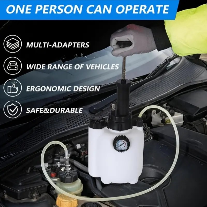 3L Pressure Brake Clutch Fluid Bleeder Bleeding Kit 4 Master Cylinder Adapters — image 2
