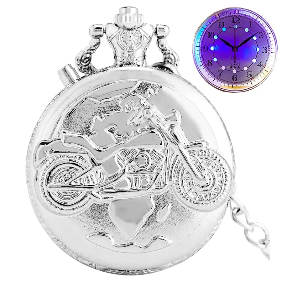 Retro LED Motorcycle Design Pendant Clock
