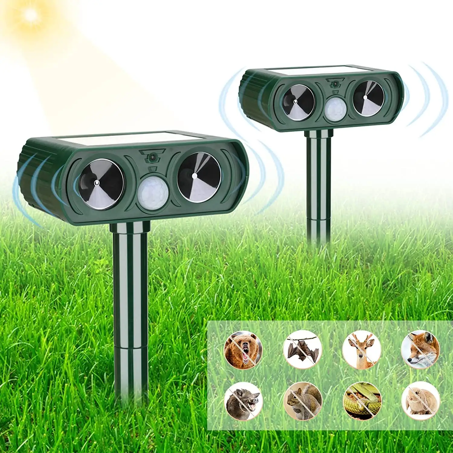 1x Ultrasonic Solar Cat Dog Repellent Fox