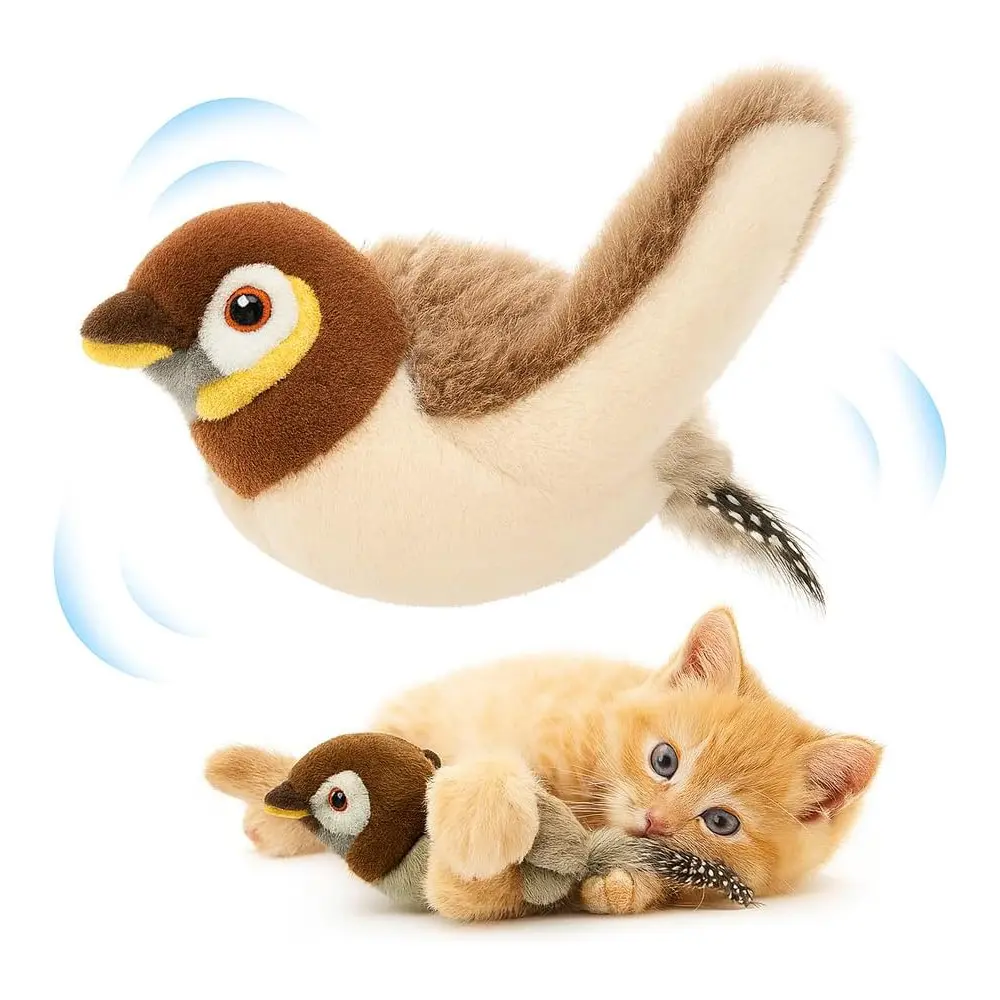 USB Rechargeable Flapping Bird Cat Toy, Realistic