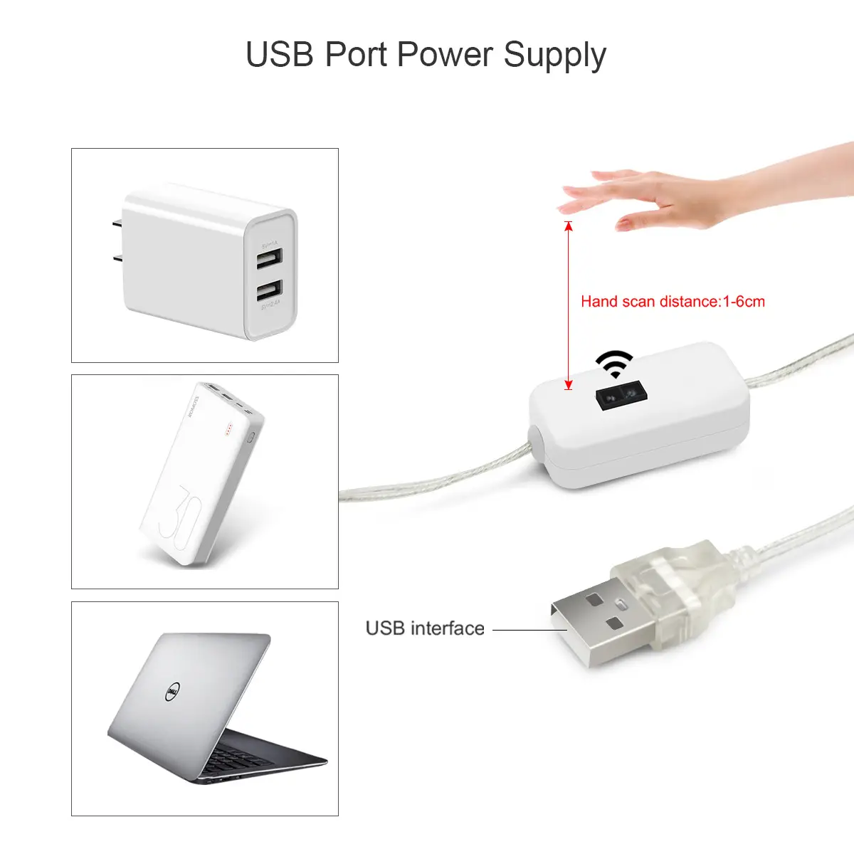 LED Light With Usb Hand Scan Sensor Wardrobe Light