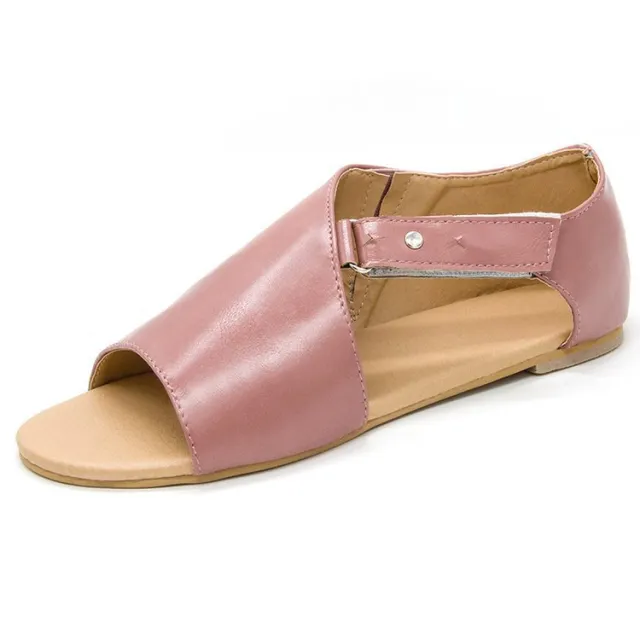 Fish Mouth Low Heel Flat Large Size Sandals Pink - Shop at LoveMi