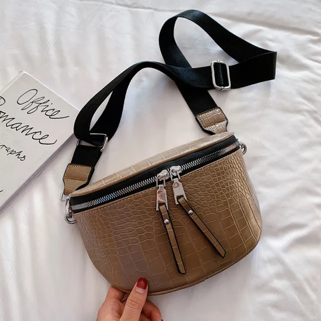 Rivet Soft Leather Fashion Saddle Bag Crossbody Belt Khaki - Shop at LoveMi