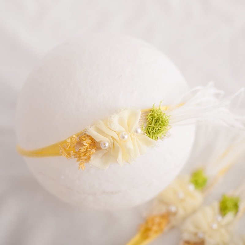 Handmade Jewelry Baby Hair Lead Flower Headdress Bright Yellow - Shop at LoveMi