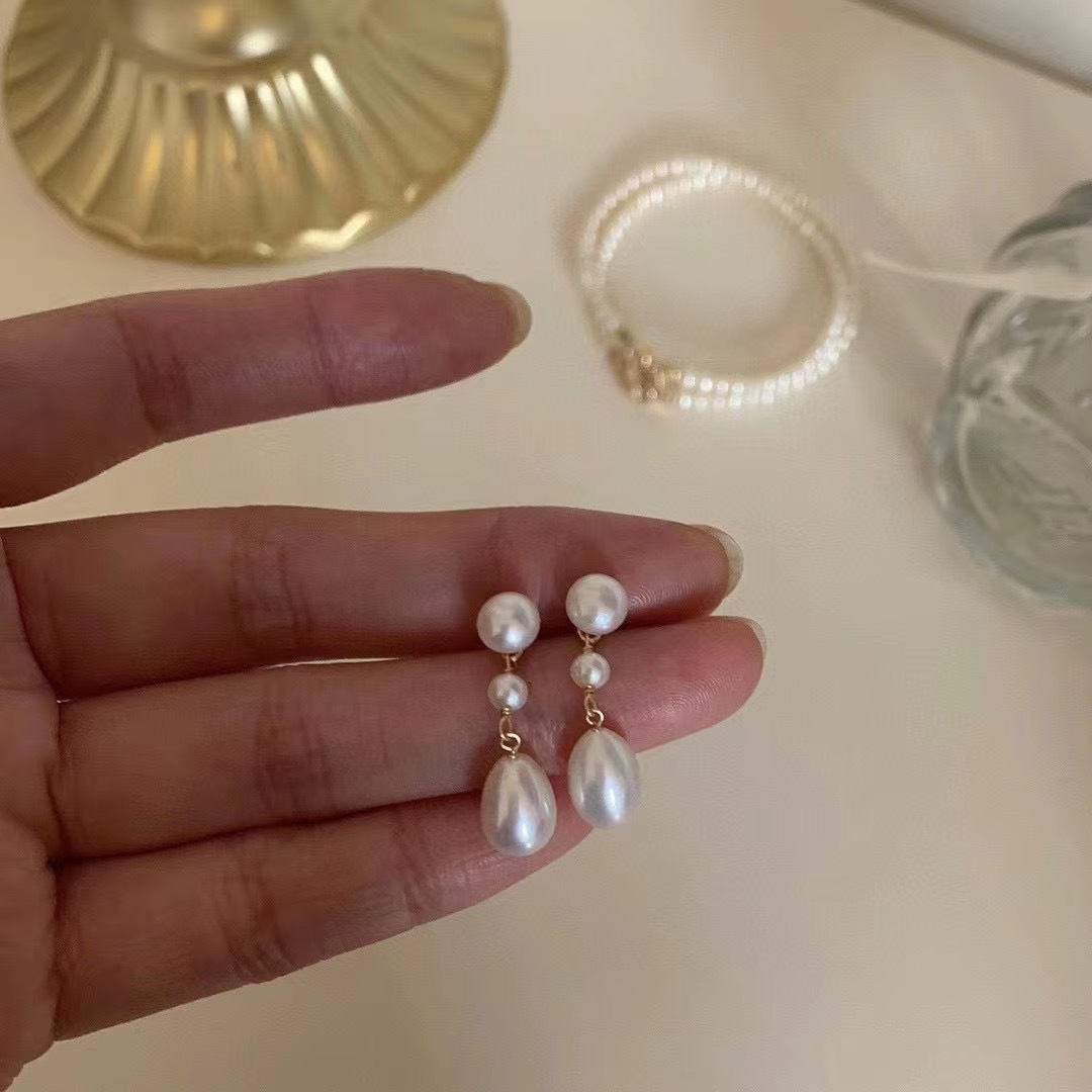 Natural Freshwater Pearl Earrings Long