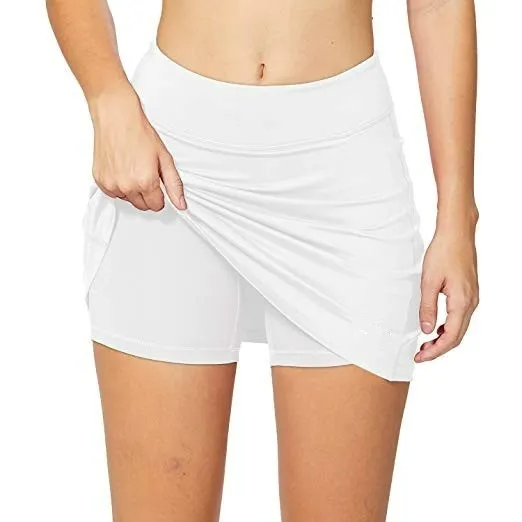 Women's Basic Fake Two piece Leggings White - Shop at LoveMi
