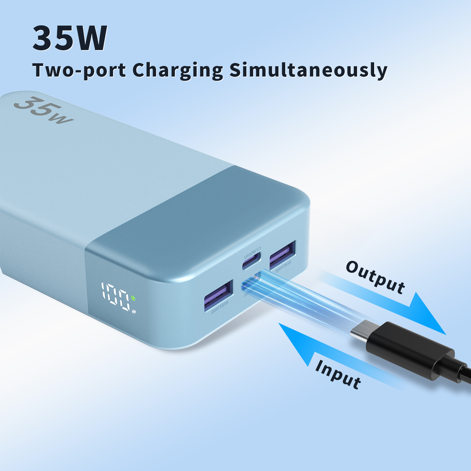 Australia Overseas Warehouse N OBIS 35W 20000mAh Type-C Fast Charging Portable Power Bank For Phone 2