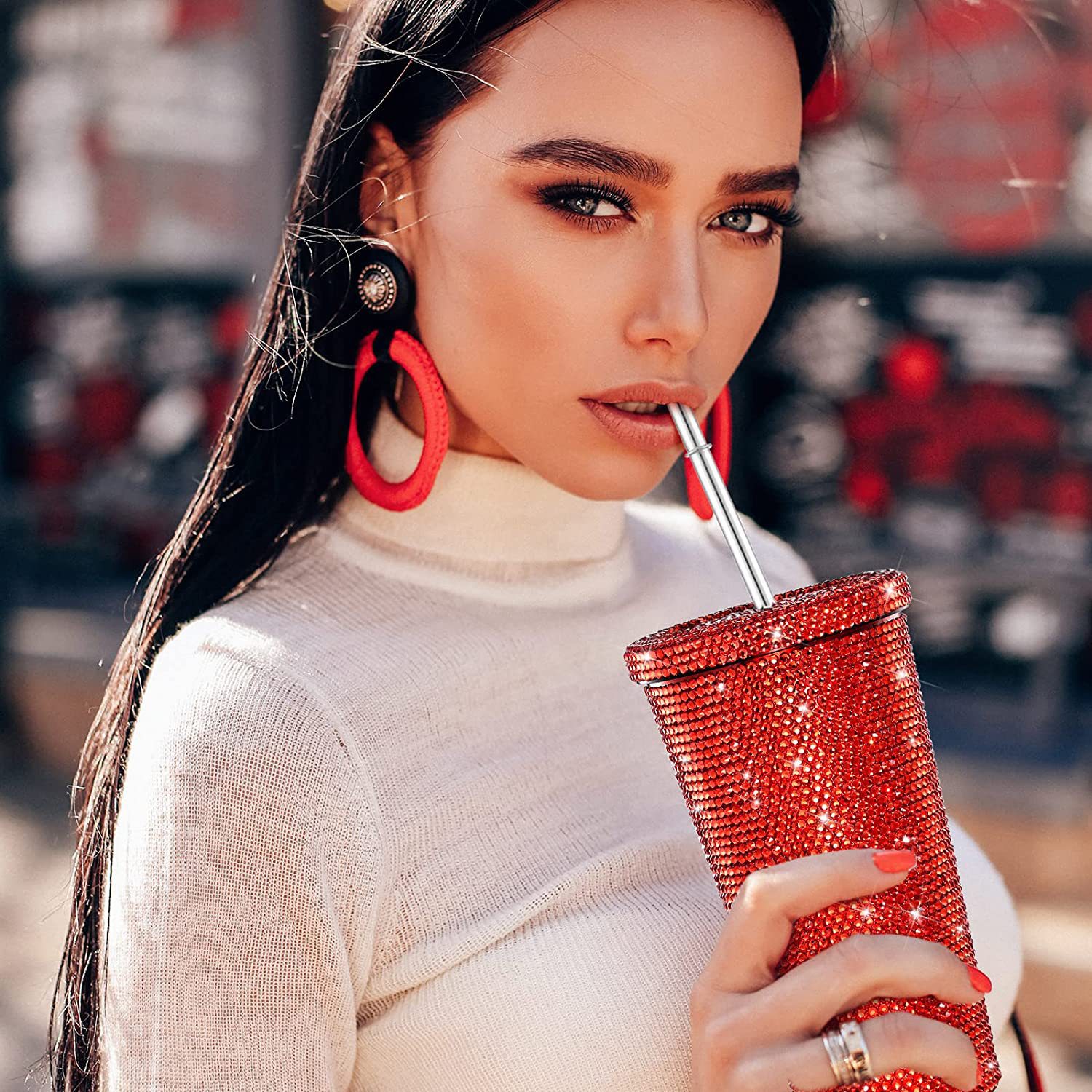 Diamond Inlaid Insulation Cup Pasted With Diamond Drink