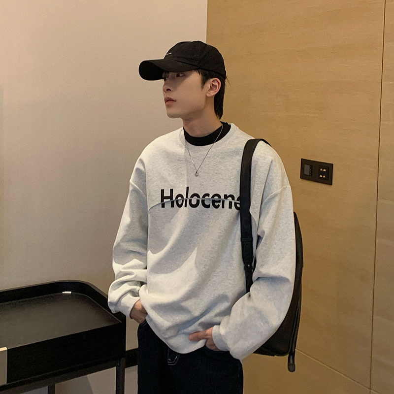 Men's Round Neck Loose Long Sleeve Pullover Top