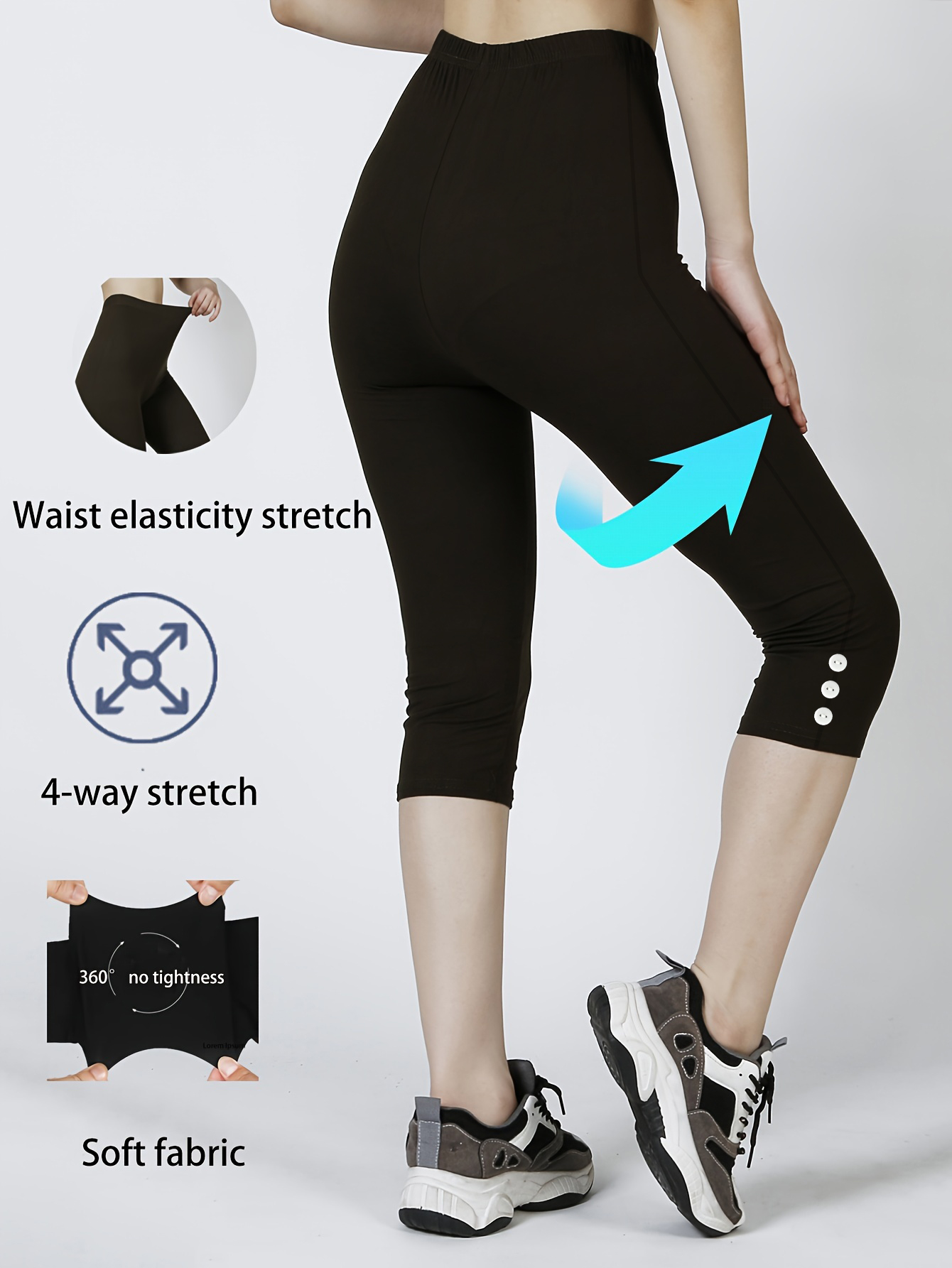 Women High Waisted Capri Leggings, Buttery Soft Yoga Pants, 4-Way Stretch Workout Athletic Cropped Pants For Daily Gym Fitness 6