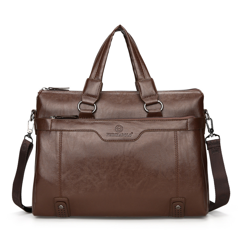 Laptop Bag Briefcase Men's Shoulder Khaki - Shop at LoveMi