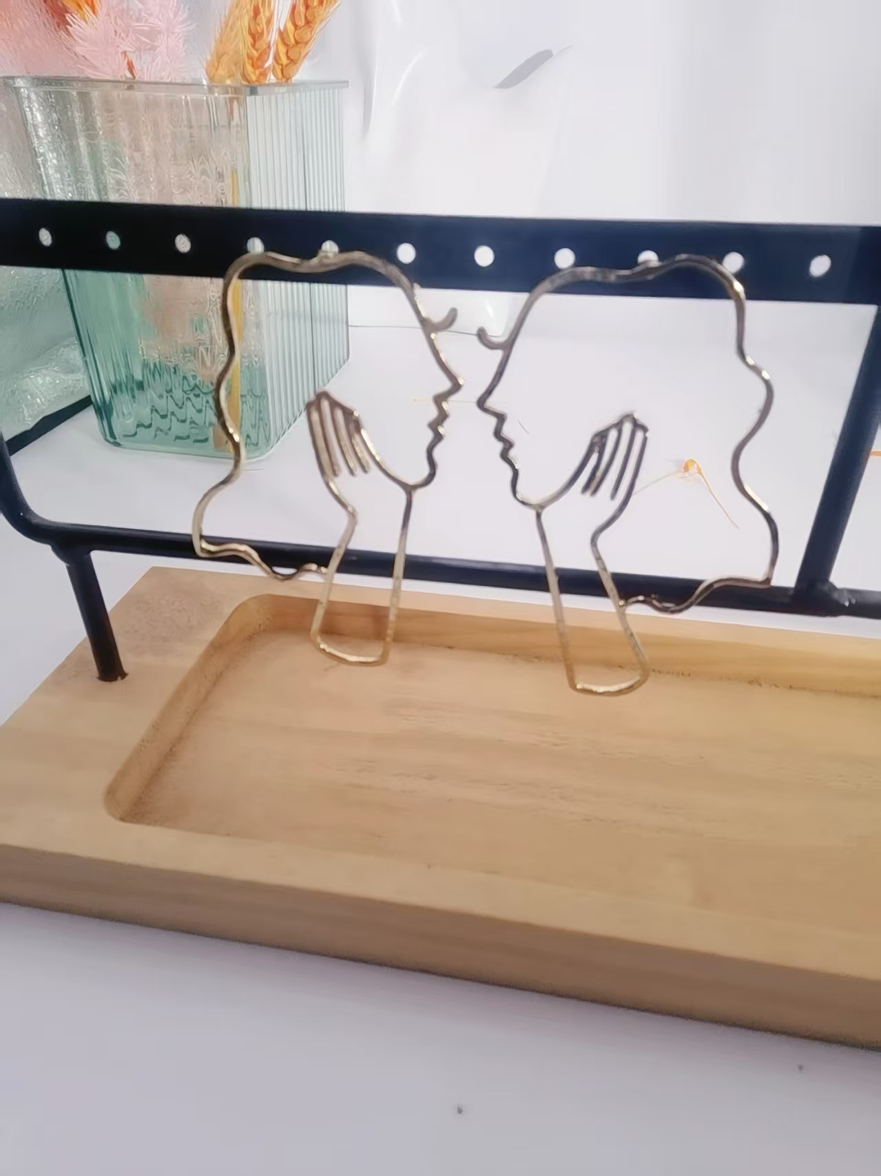 Abstract Couple Outline Drop Earrings