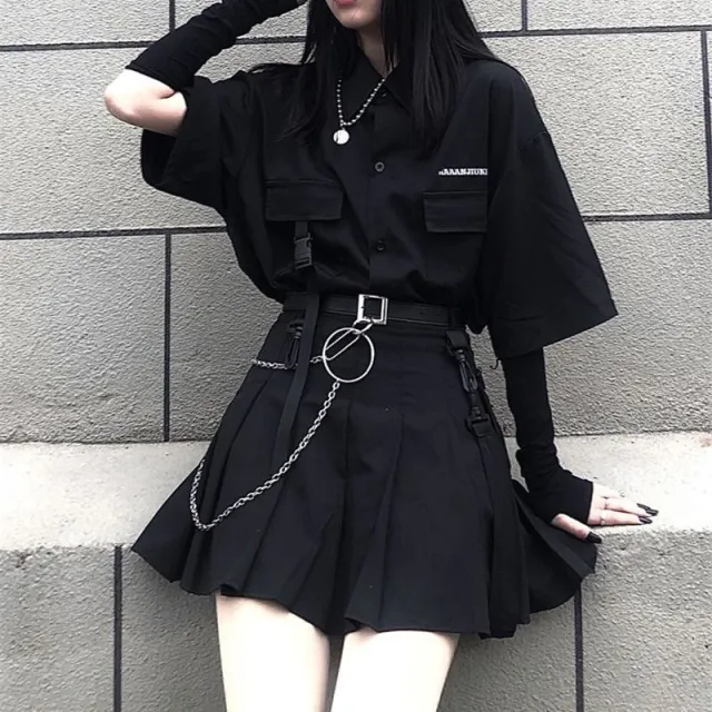 Loose Boyfriend Shirt Top For Women Fashion Two piece Suit Two Piece Set - Shop at LoveMi