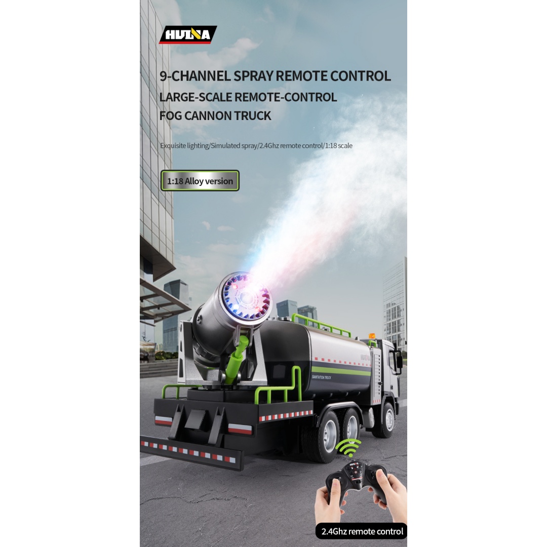 Huina 1316 1-18 Semi-Alloy Remote Controlled Fog Cannon Truck Toy 7