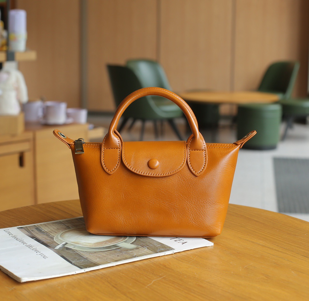 Sac pour femme en cuir baidie, sac de boulette en peau de vache tanné végétal – Image 5