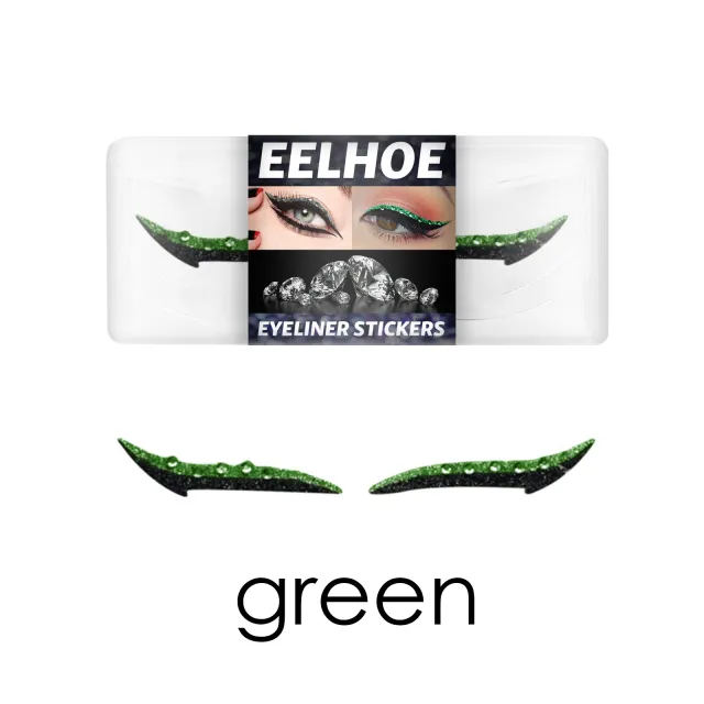 Diamond Eyeliner Sticker Waterproof Eyeliner Super Stage Party Nightclub Green - Shop at LoveMi