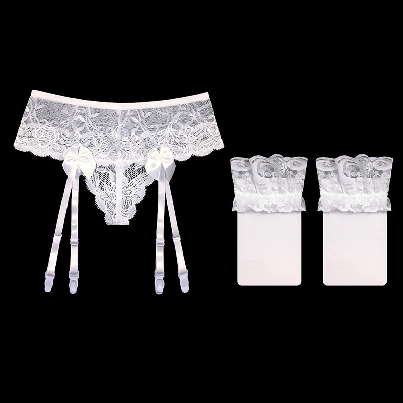 Title 12, Lace perspective long garter socks, elegant and...