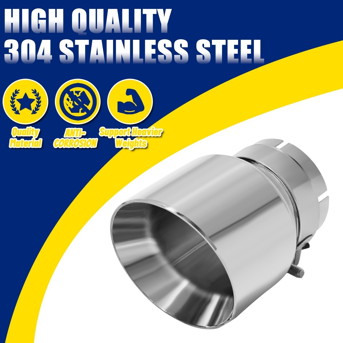 3''Inlet 4''Outlet Tailpipe Trim Tip Exhaust End Pipe Polished Stainless Steel — image 10