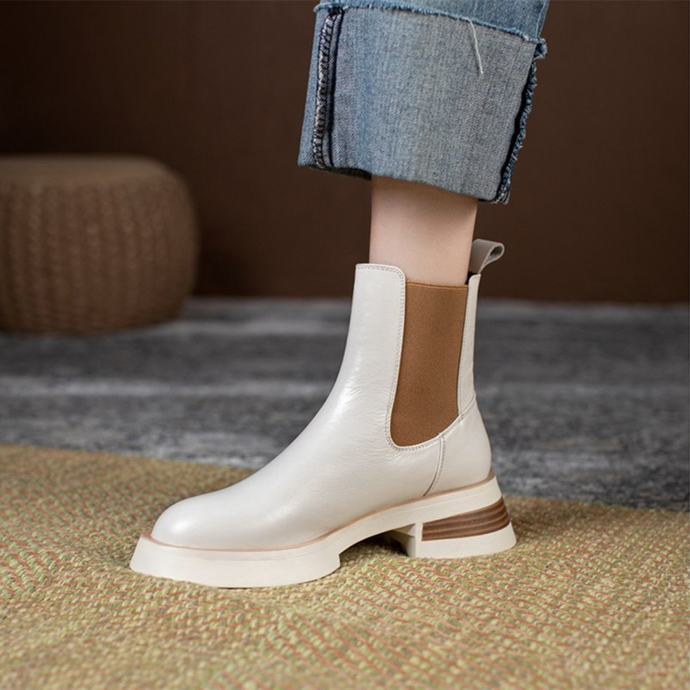 Thick Bottom Female Thick Heel Thin Boots Round Toe Hundred