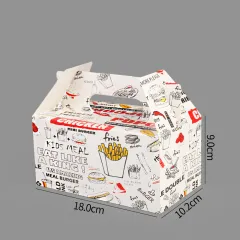 Disposable Burger And French Fries Takeaway Box - Half Chicken Tote Box 100Pcs - View 1